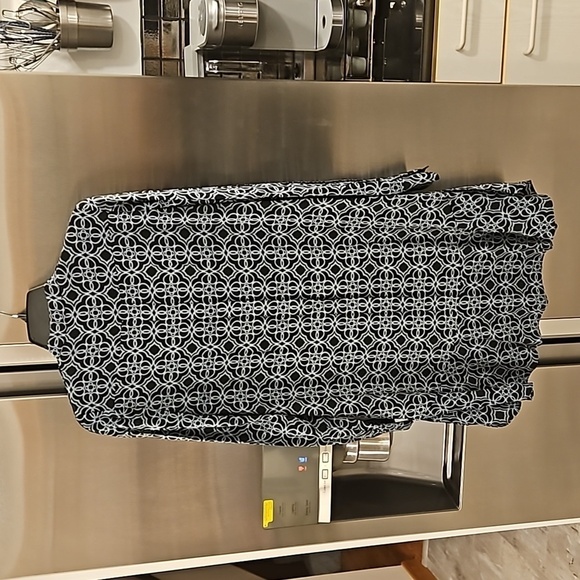 💕TORY BURCH💕 Massey Shirt Dress  ~ 100% Silk Black Pompidou 2 - Picture 8 of 14